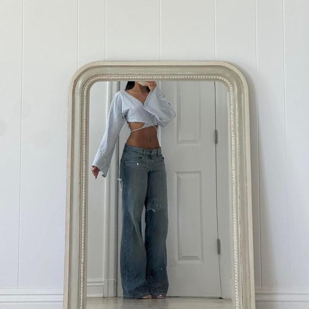 Charlie Holiday - Blue wrap top